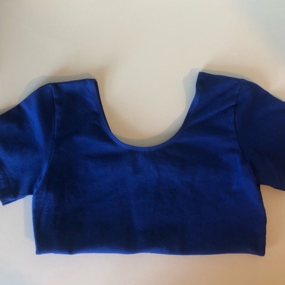 Cobalt Blue American Apparel Crop Top - Picture 2 of 4